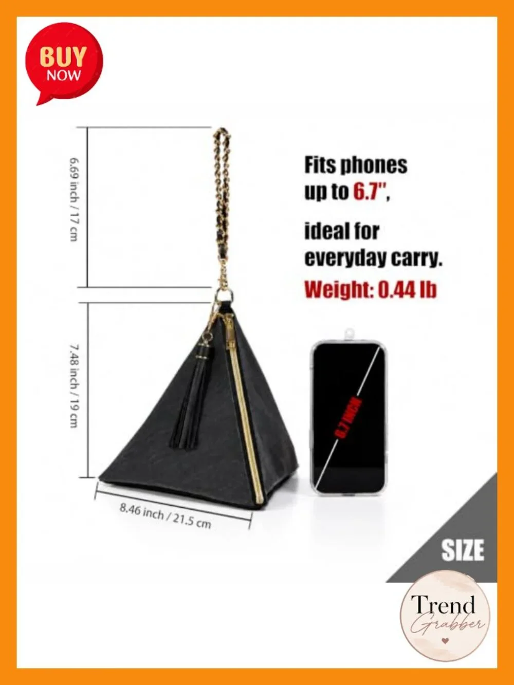 Rechargeable LED Triangle Wristlet Purse with 11 Glow Modes